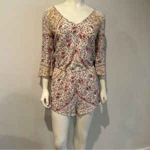 O’Neill Las Brisas Floral Romper with Lace-Up Back